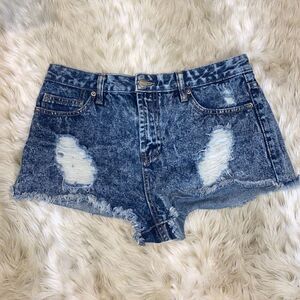 Acid Wash High Rise Jean Short Shorts F21 size 28